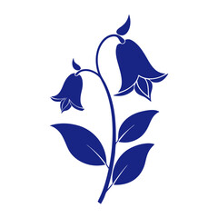 blue and white flower, black and white flower