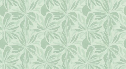 Fototapeta premium Elegant light green pastel abstract seamless pattern tranquil botanical design featuring stylized leaves organic shapes and gentle tones ideal for peaceful backgrounds packaging