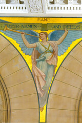 Colonial art murals inside the heritage Old City Hall building, Toronto, Canada