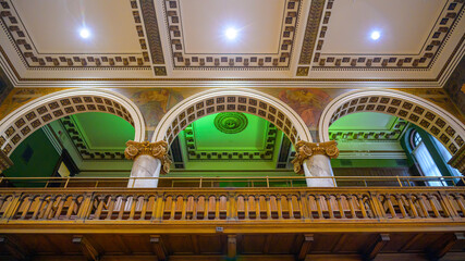 Colonial heritage architectural arches in the Old City Hall, Toronto, Canada