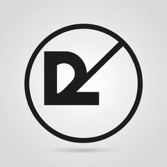 Black and white prohibition sign icon with a diagonal line and circle