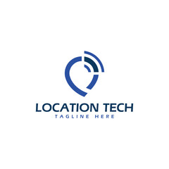 location technology logo design modern minimal GPS locate concept