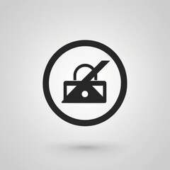 Black and white circular prohibition sign with diagonal bar vector icon