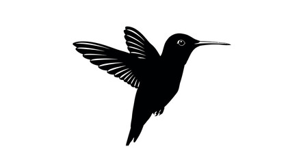 Obraz premium Silhouette vector illustration of hummingbird for nature design