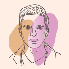 Man with a smiling face and fashionable look