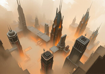 aerial view of the city