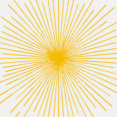 Fototapeta premium Golden Sunburst Radiating on White Backdrop