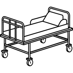 Isometric Medical Bed Illustration