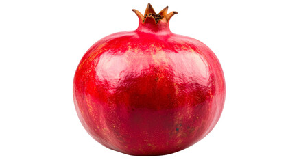 A Whole ripe pomegranate showcasing its vibrant color and natural texture on a white background, representing the essence of fresh produce in the Vegetable and Fruit category