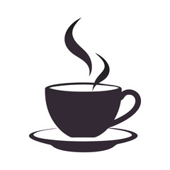 A steaming hot cup of coffee or tea, a perfect breakfast beverage illustration tea cup silhouette icon vector