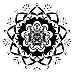 mandala greyscal vector design pattern