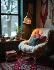 Tiles, carved wood furniture, lantern lighting, and jewel-toned textiles interiours