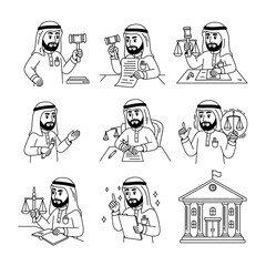 Obraz premium Arabian lawyer character