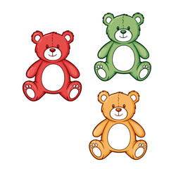Obraz premium set of teddy bears