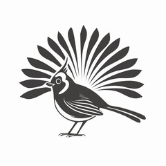 Obraz premium Elegant crested titmouse bird graphic, a minimalist design suitable for avian themed logos and wildlife themed decorative designs.