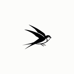Modern swallow logo in black