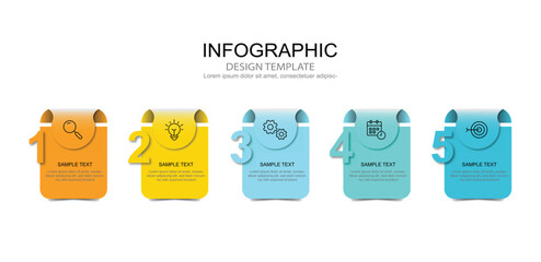 Vector Infographic label design template with icons and 5 options or steps. for your business data. Vector Illustration.