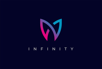 Infinity Logo, Letter N with Infinity combination, suitable for technology, brand and company logo design. vector illustration