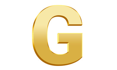 Uppercase letter G with 3d gold effect