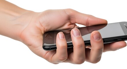 Hand holding smartphone. 