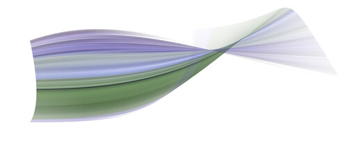 Abstract swirling green and purple motion graphic design element.