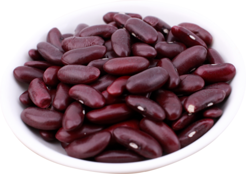 Red beans on transparent background