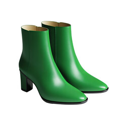 green rubber boots isolated