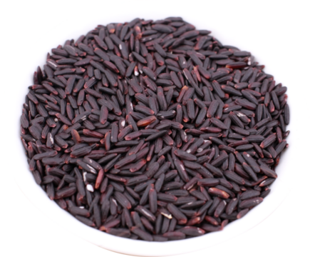 Black rice on transparent background