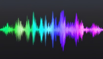 Colorful soundwave visual pulses across black background with vibrant glow