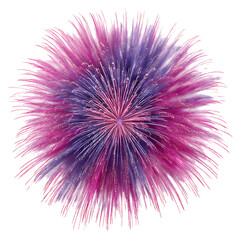Obraz premium Fireworks forming circular patterns with rainbow-colored trails, isolated on white background.