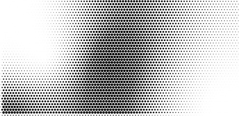Background in halftone style. Pointillism. Noise and grain.  Gradient dots. Stipple.  Dotwork. Circle shapes. Monochrome round. Pattern texture.   Pop art. Grunge effect. Dotted sand