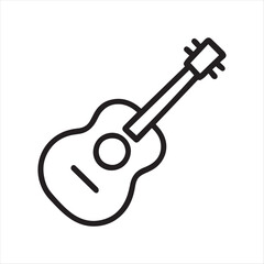 Doodle style guitar icon for music and art themes hand drawn sketch