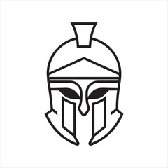 Historic greek spartan warrior helmet icon for battle and military themes