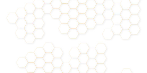 Abstract white hexagon concept background. Seamless pattern with hexagon. Hexagonal white hexagons honeycomb wallpaper. Abstract white lines background.	