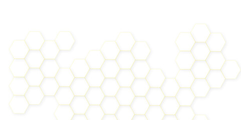 Abstract white hexagon concept background. Seamless pattern with hexagon. Hexagonal white hexagons honeycomb wallpaper. Abstract white lines background.	