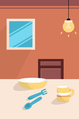Dining table illustration