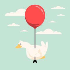 Flying duck illustration