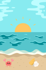 Beautiful beach view illustration