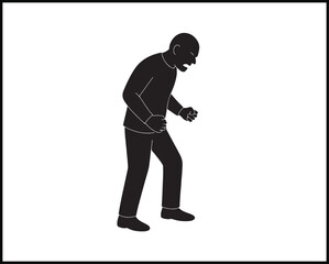 silhouette showing anger with clenched fists