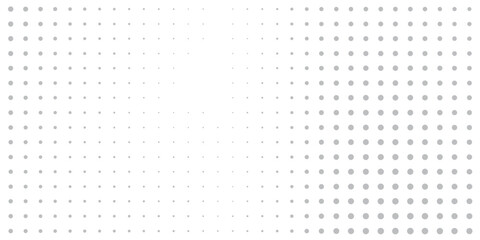 Abstract silver halftone gradient texture. Vanishing polka dot background. Repeating dots gradation pattern modern abstract simple art