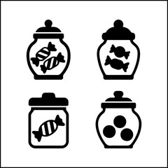 candy jar silhouettes in black and white