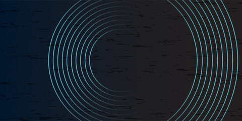 Blue abstract background with glowing circles. Swirl circular lines pattern. Geometric spiral. Twirl element. Modern graphic design. Futuristic technology concept.