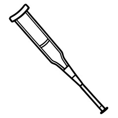 Orthopedic Crutch Flat Illustration