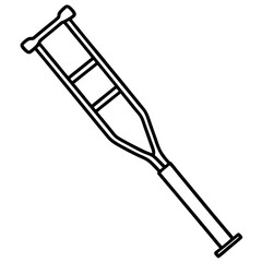 Orthopedic Crutch Flat Illustration