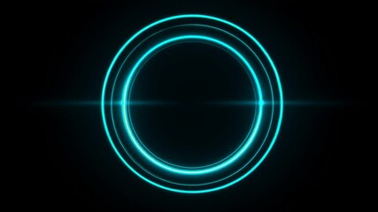Animated neon glowing circle loader with a sci-fi, cyber effect. Seamlessly looping, perfect for tech dashboards, games, or web interfaces.