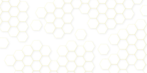 Abstract white hexagon concept background. Seamless pattern with hexagon. Hexagonal white hexagons honeycomb wallpaper. Abstract white lines background.	