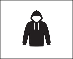 hoodie silhouette flat icon black on white
