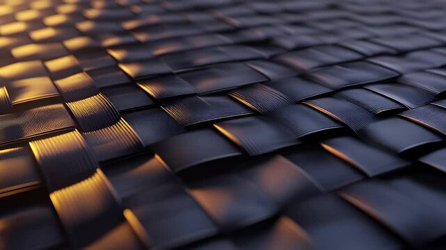 Closeup of Black Shingled Roof with Warm Sunset Lighting
