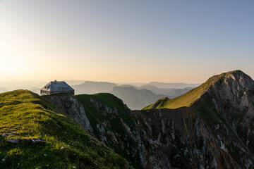 Evening at Reichensteiner hut in Styria, Austria