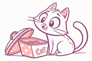 Cartoon Cat Vector Logo Design for Pet Businesses and Related Projects